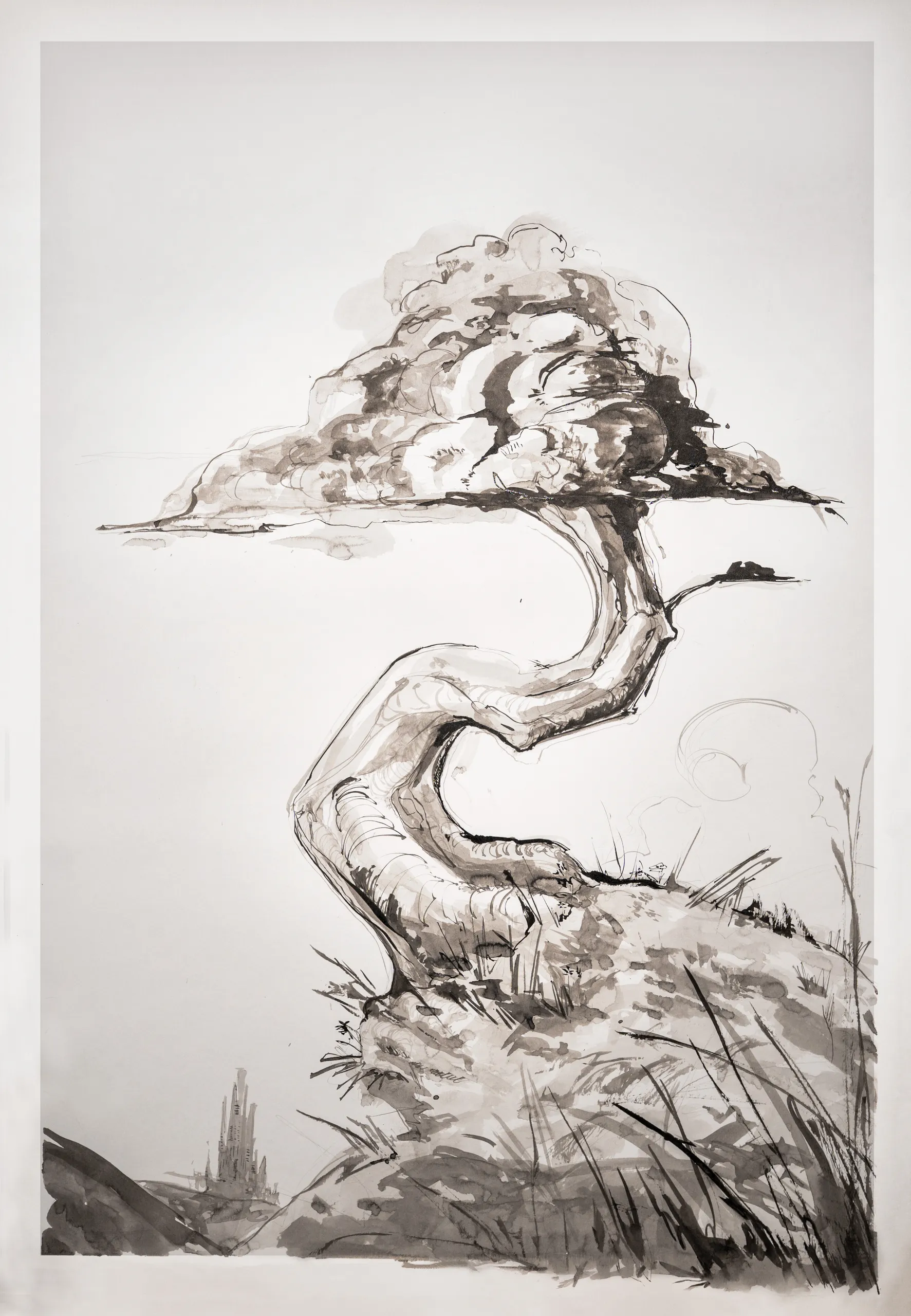 Bonsai, ink on paper