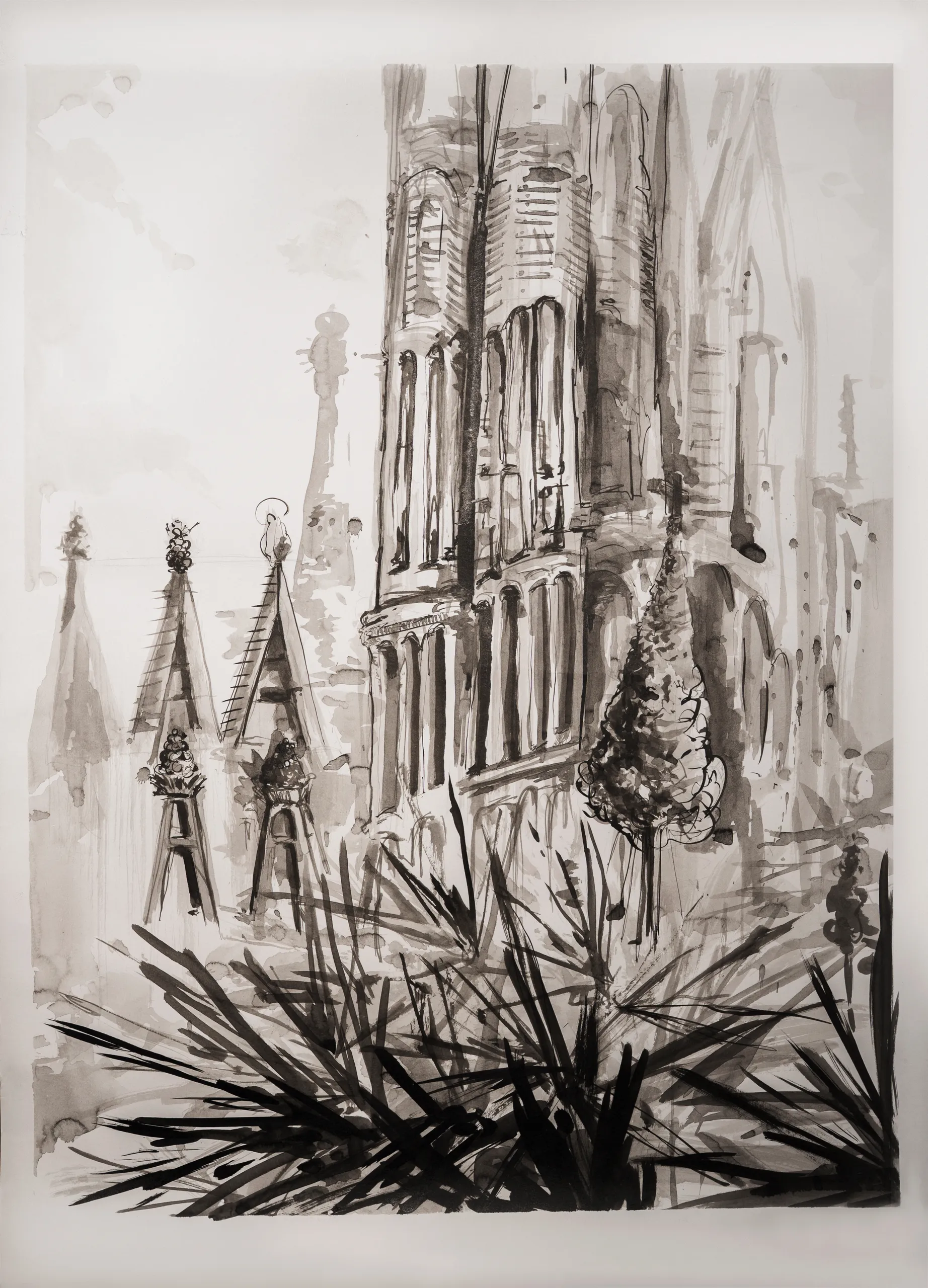 Sagrada study, ink on paper